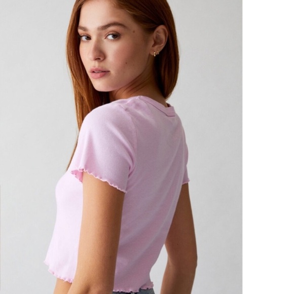 PacSun LA Pink Unicorn Dreams Cropped Tee Shirt Large - Picture 7 of 9
